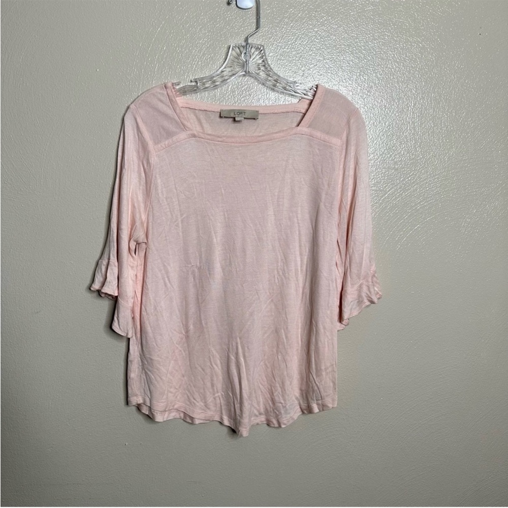 LOFT women’s square neck ruffled sleeves top